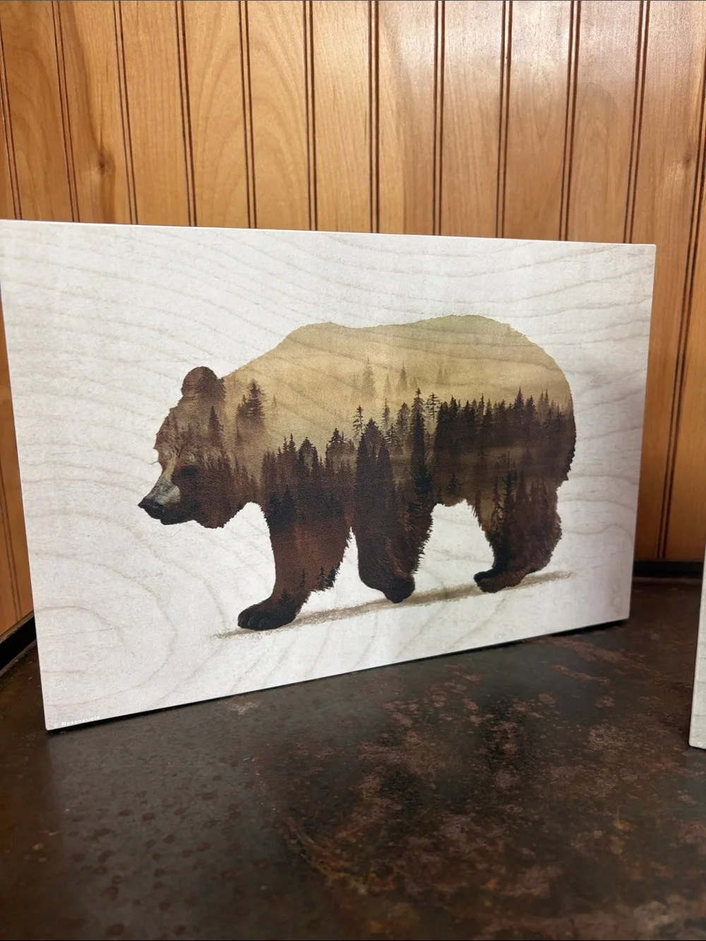 IKEA BJORNAMO “Wild Animals II” Deer & Bear Wooden Block Wall/Shelf Art Set